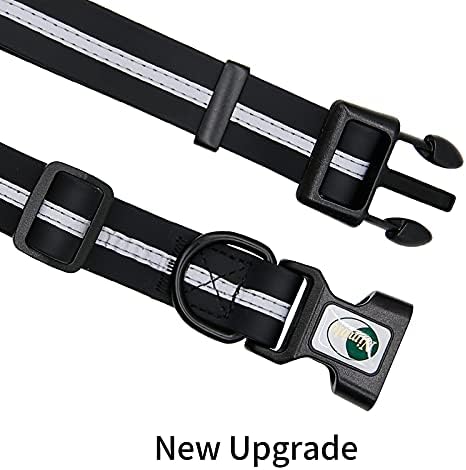 Nimble Reflective Waterproof Dog Collar Adjustable Odor Resistant Easy Clean Pet Collar for Small Medium Large Dogs Night Walking Outdoor Rainy Use (Medium (11.81”-18.5”inches), Black) - Image 5