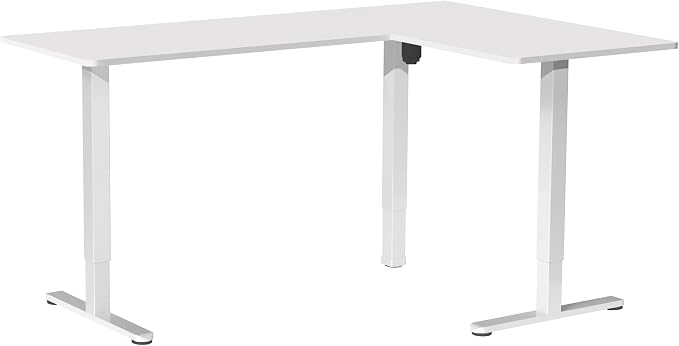 VIVO White 63 x 47 in Corner Standing Desk, DESK-E3CTW-47 | Electric, Reversible L-Shaped Table, Sit Stand, Height Adjustable, Memory Controller, Office Furniture Sets, White Frame - Image 9