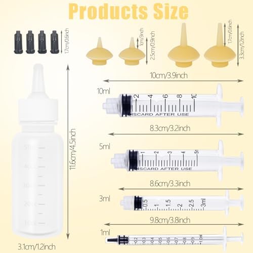 Pet Feeding Bottle and Syringes with Nipples for Small Cat Dog Animals (Model 2) - Image 2