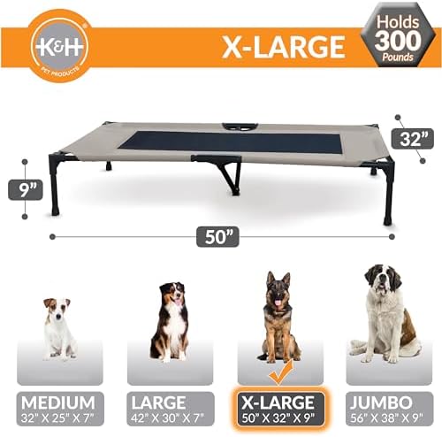 K&H Outdoor Elevated Dog Bed for Large & X-Large Pets, Taupe, XL 50x32in - Image 3