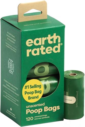Earth Rated Dog Poop Bags on Refill Rolls, 120 Bags, Unscented by EarthRated