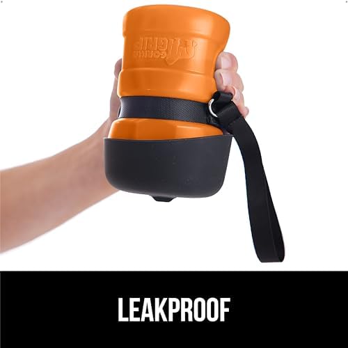GORILLA GRIP Portable Dog Water Bottle, Food Grade Silicone, 16oz Orange - Image 4