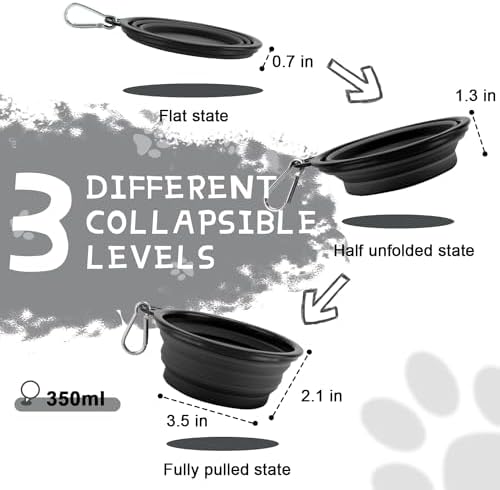 Rest-Eazzzy Collapsible Dog Bowls, 2 Pack Sturdy Portable Dog Water Bowls - Image 2