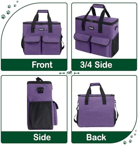 Dog Travel Bag - Dog Travel Kit for a Weekend Away Set Includes Pet Travel Bag Organizer for Accessories, 2 Collapsible Bowls, 2 Travel Food Container - Image 3