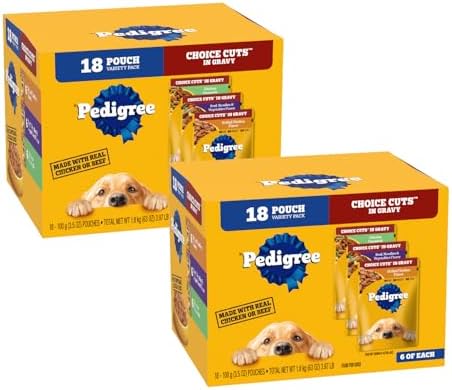 Pedigree Choice Cuts Wet Dog Food Pouch, Variety, 3.5 oz, 18 Count, 2pk by Pedigree