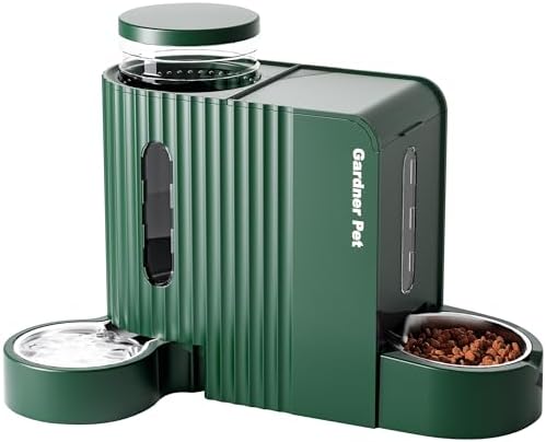 Gravity Automatic Cat Feeder, Water & Food Dispenser Set, Stainless Bowls by GardnerPet