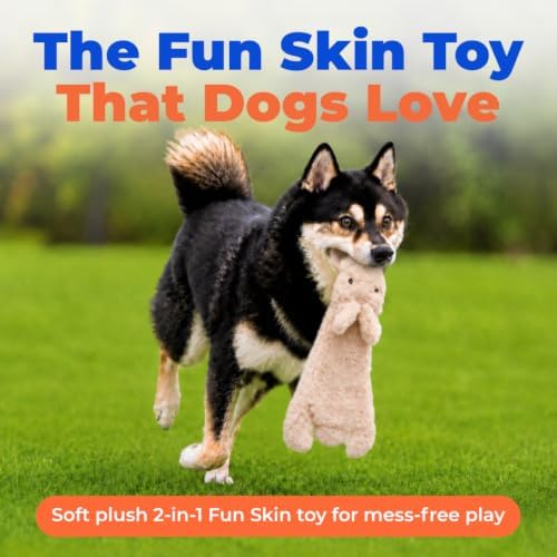 Best Pet Supplies 2-in-1 Stuffless Squeaky Dog Toy - Hare, Medium - Image 2