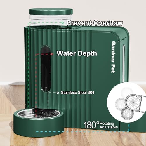 Gravity Automatic Cat Feeder, Water & Food Dispenser Set, Stainless Bowls - Image 5