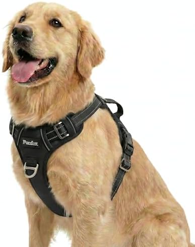 Funfox Dog Harness for Large Dogs, No Pull Pet Vest with Front Clip by MyFUNFOX