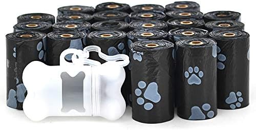 Best Pet Supplies Dog Poop Bags for Waste Refuse Cleanup, Doggy Roll Replacements for Outdoor Puppy Walking and Travel, Leak Proof and Tear Resistant, Thick Plastic - Black, 360 Bags by BestPetSuppliesLLC