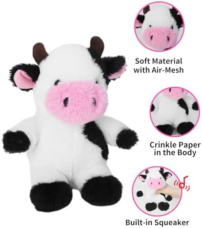 Blnboimrun Dog Toys Puppy Toys Interactive Dog Toys for Small Medium Large Dogs, Squeaky Dog Chew Toys to Keep Them Busy, Plush Dog Toy with Crinkle Paper Stuffed (Cow) - Image 2
