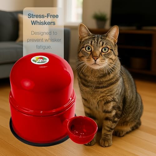 Pet Water Dispenser for Dogs and Cats, 47.3 oz – Gravity-Fed Aluminum Water Bowl, Prevents Wet Fur, Provides Continuous Fresh Water, Electrostatic Coated Finish, Vida Mansa (Red) - Image 6