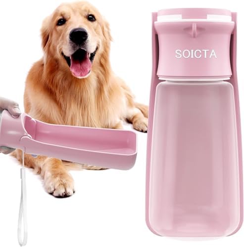 Portable Dog Small Animals Water Bottle for Walking 19 OZ or 12 OZ Pet Water Bottles for Puppy Medium Large Dogs Little Animals Water Dispenser Dog Small Animals Water Bowl by SOICTA