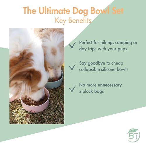 Barkin’ Trails Travel Dog Bowls, Portable Outdoor Water, BPA-Free Water Bowl Set, Food Grade Plastic Dog Travel Bowl, Dog Camping Essentials, Travel Container - Image 4