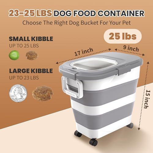 23-25Lbs Airtight Dog Food Storage Container,Collapsible Dog Food Container - Image 2