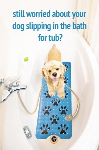 Dog Bath Mat for Tub -Non-Slip Bath Pad for Pet Dogs-Shower Non-Slip Mat Quick Drain Dog Shower Accessory pad Supplies 39.4x15.7 Inches (Blue) - Image 2