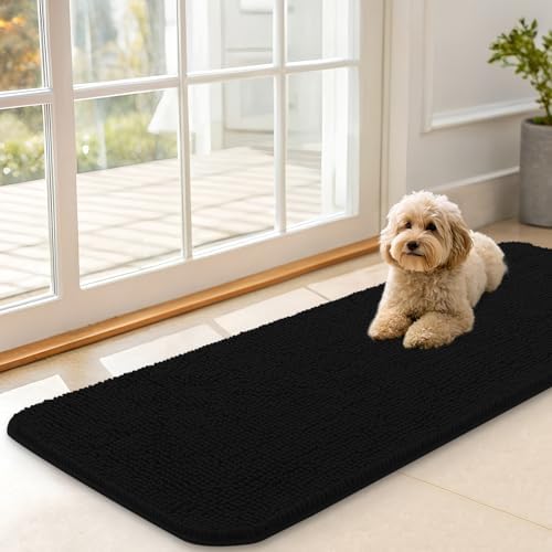 OLANLY Dog Door Mat for Muddy Paws 47x17, Super Absorbent Chenille Mud Mat by OLANLY