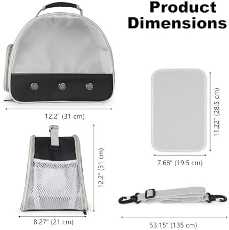 Ventilation Carrier for Bearded Dragon,Guinea Pig Carrier,Guinea Pig Carrier for 2,Reptile Travel Carrier for Lizards Sugar Glider Hedgehog Rat Parrot Birds,Airline Approved Black - Image 2