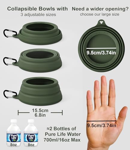OHMO Spill Proof Collapsible Dog Bowl, 24oz Portable Dog Water Bowl - Image 6