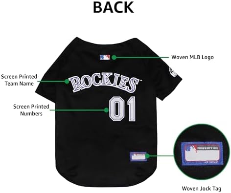Official MLB Colorado Rockies Pet Jersey for Dogs & Cats, Size Small - Stylish Baseball Jersey for Your Furry Fan- Show Off Team Spirit with The Perfect Fan Apparel Gear for Pet, Dog & Cat - Image 5
