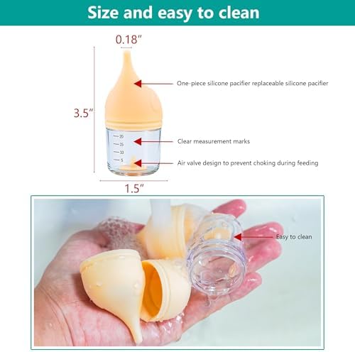 Puppy Bottles for Nursing，Kitten Bottles for Nursing，Pet Feeding Bottle，(Yellow - 20ml) - Image 5