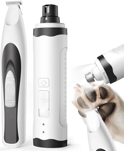 oneisall 2 in 1 Dog Nail Grinder & Paw Trimmer Kit, 2 LED Lights by oneisall