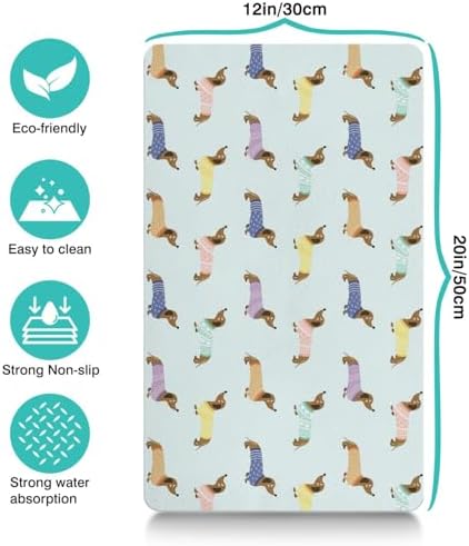 Dachshund Dog Food & Water Mat, Pet Feeding Mat for Floor Non-Slip Waterproof, Super Absorbent Cat Bowl Mat, Easy to Clean Eco-Friendly Durable Pet Placemat,12" × 20" - Image 5