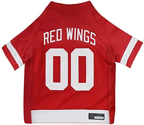 NHL Detroit Red Wings Jersey for Dogs & Cats, X-Small. - Let Your Pet Be A Real NHL Fan! by PETSFIRST