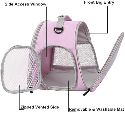 Breathable Guinea Pig Carrier Backpack with Nylon Mesh Window Portable Carrier for Guinea Pig, Bunny Bearded Dragon Bird Chinchilla Ferret Travel Outdoor - Image 5