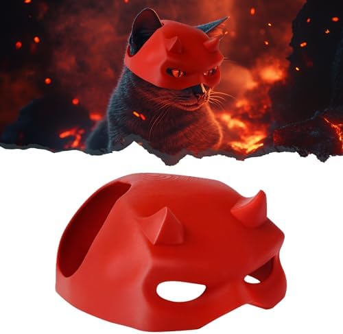 Yipintang Cat Bat Mask Halloween Costumes Accessories for Cats, Cat Bat Cosplay Apparel (Medium, Red Devil) by YIPINTANG