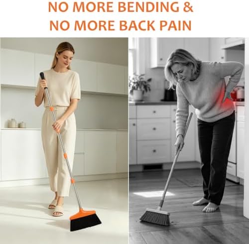 Broom and Dustpan Set,54.72" Long Handle,Standing Dustpan,1-Pack - Image 3