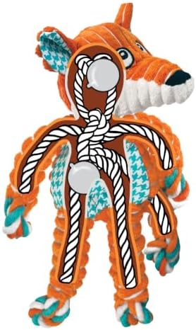KONG Floppy Knots Rope and Plush Dog Toy, Fox, Medium/Large - Image 4
