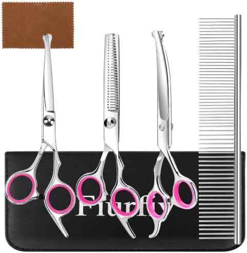 Dog Grooming Scissors Set, Professional Pet Grooming Shears, Pink by Unknown