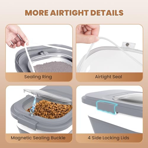 15-23Lbs Airtight Dog Food Storage Container,Collapsible Dog Food Container - Image 3