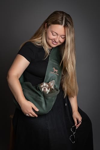 Noah & Paw Dog Sling Carrier for Small Dogs 3-10lb, Dog Sling for Small Dogs and Cats, Dog Carrier with Adjustable Padded Strap, Vegan Denim Lined with Fur, 3X Safety Features, Machine Washable - Image 3