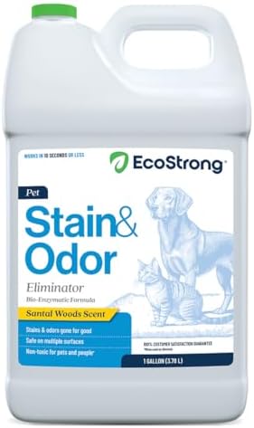 Eco Strong Pet Stain and Odor Remover - Pet Odor Eliminator, Urine Destroyer for Dogs, Pet Urine Enzyme Cleaner | Santel Woods - 128 oz by EcoStrong