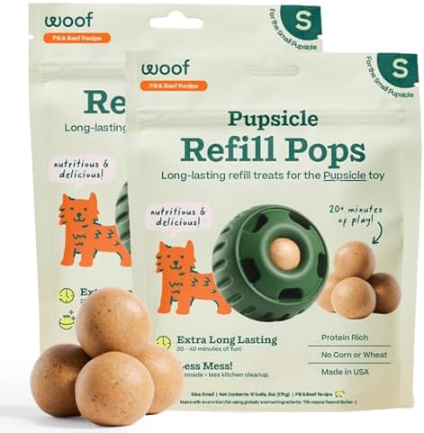 WOOF Pupsicle Peanut Butter & Beef Refill Pops Dog Treats, Small, 2 Pack by Woof