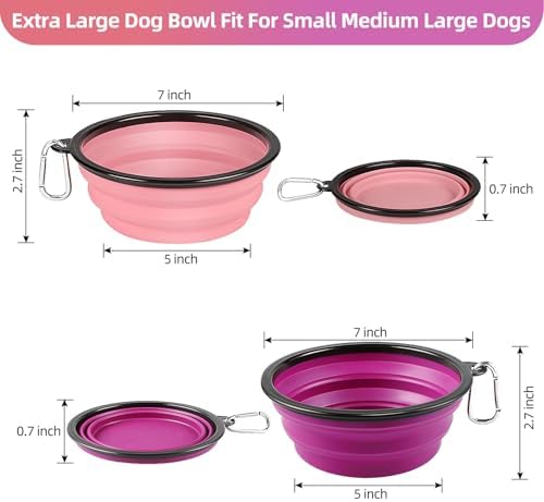 Kytely Large Collapsible Dog Bowls 2 Pack, 34oz Foldable Dog Travel Bowl - Image 2