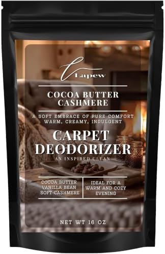 Lapew Cocoa Butter Cashmere Carpet Deodorizer Powder - Pet Safe Freshener for Vacuuming | Scented Odor Eliminator for Home | 16 oz by Lapew