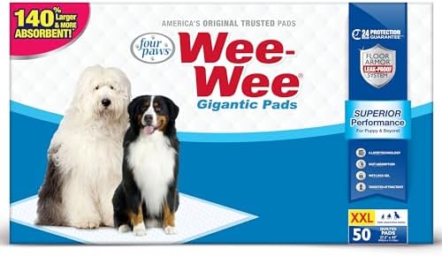 Four Paws Wee-Wee Superior Performance Gigantic Dog Pee Pads, 50 Count by FourPaws