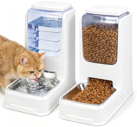 Automatic Cat Feeder, Pet Food Dispenser for Cats Dog (White) by Unknown