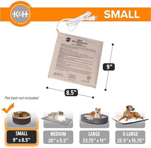 K&H Pet Bed Warmer, Safety Listed, Cat Heating Pad, Small 9x8.5in Tan - Image 2