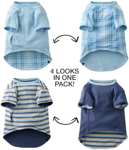 Pet Passion Rover Dog T-Shirt, Reversible, 2 Pack, Blue Sand, Medium - Image 4