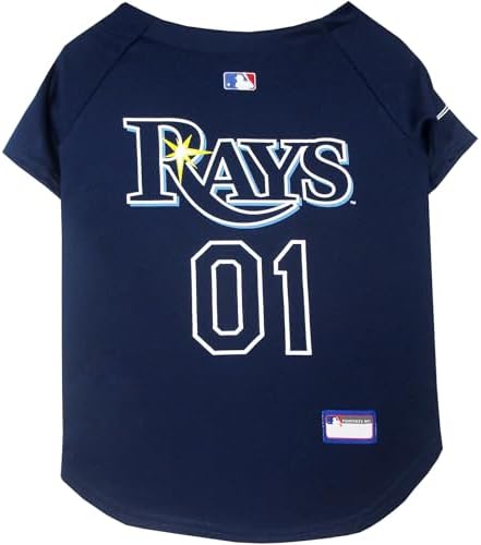 Official MLB Tampa Bay Rays Pet Jersey for Dogs & Cats, Size X-Large - Stylish Baseball Jersey for Your Furry Fan- Show Off Team Spirit with The Perfect Fan Apparel Gear for Pet, Dog & Cat by PETSFIRST