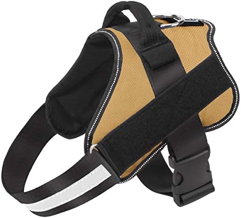 Bolux Dog Harness, No-Pull Reflective Dog Vest, Breathable Adjustable Pet Harness with Handle for Outdoor Walking - No More Pulling, Tugging or Choking (Army Yellow, XS) by Bolux