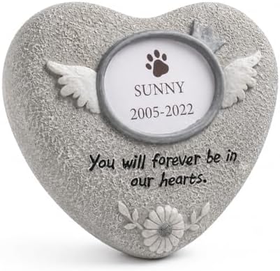 Pet Memorial Stone for Loss of Dog or Cat - Dog Memorial Gifts with Flower Language Design - Heartfelt Pet Loss Sympathy Gift - Dog Passing Away Remembrance Keepsake by Toaocrs