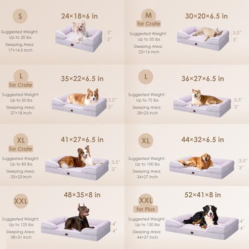 EHEYCIGA Orthopedic Dog Bed Medium Size Dog, Waterproof Washable Pet Beds - Image 2