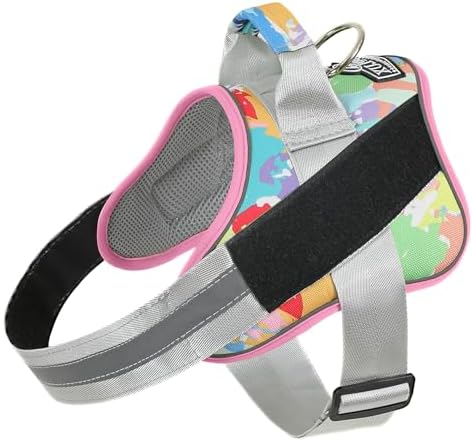 Bolux Dog Harness, No-Pull Reflective Dog Vest, Breathable Adjustable Pet Harness with Handle for Outdoor Walking - No More Pulling, Tugging or Choking (Medium (Pack of 1), OilPainting) by Bolux