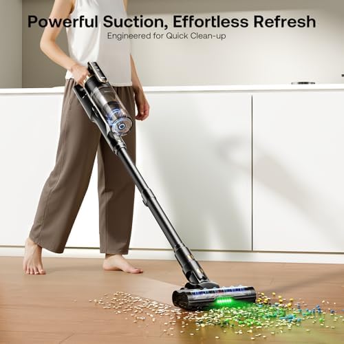 Trucozie Cordless Vacuum Cleaner, Self-Standing Lightweight Stick Vacuum with 50 mins Runtime, Powerful Suction, Anti-Tangle Wireless Vacuum for Home, Hardwood Floor, Carpet, Pet Hair, Black - Image 2