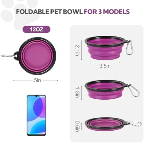 Collapsible Dog Bowl for Travel,2-Pack 12oz Pet Portable Water Food Bowls - Image 3